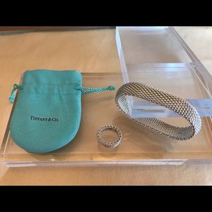 Tiffany silver mesh bracelet and ring